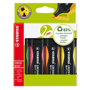 Produktbild für Textmarker Stabilo Green Boss, 4 Stück
