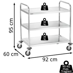 Produktbild für Servierwagen Bartscher TS301, A300073, silber, aus Edelstahl