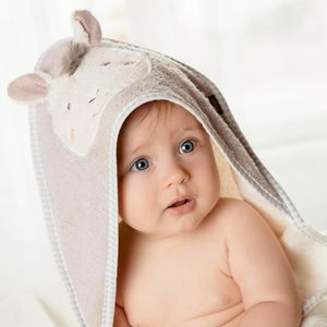 Produktbild für Handtuch Fehn Kapuzenbadetuch Lama, mit Motiv, 80 x 80 cm