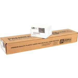 Produktbild für Plastikkarten Zebra Premier, PVC, blanko, weiß glänzend