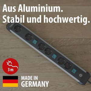 Produktbild für Steckdosenleiste Brennenstuhl Premium-Alu-Line, 3m