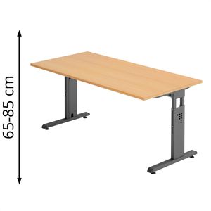 Schreibtisch Hammerbacher O-Serie, buche / graphit