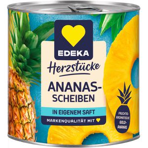 Produktbild für Obstkonserve Edeka Herzstücke Ananas in eigenem Saft