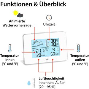 Produktbild für Wetterstation ADE WS2136-2, Funk, digital