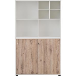 Möbelpartner Kombischrank Schiebetüren, AG mit aus Böttcher Serie Holz, weiß eiche / 400, 100,1x167,2x41cm, –