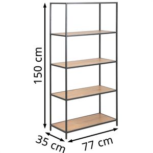 Produktbild für Bücherregal AC-Design Seaford, schwarz / wildeiche