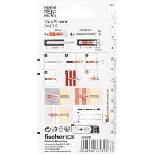 Produktbild für Schrauben-Dübel-Set Fischer 553881, Ready2Fix Ordnungshaken