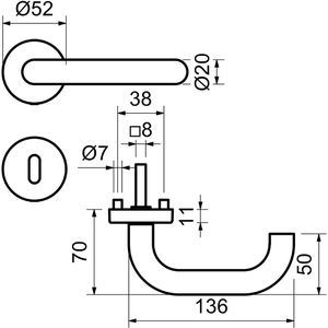 Produktbild für Drückergarnitur Alpertec Fair IV-R BB