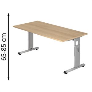 Schreibtisch Hammerbacher O-Serie, eiche / silber