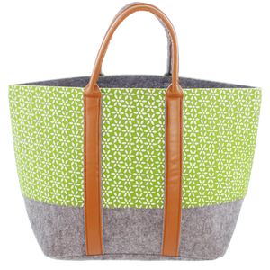 Produktbild für Einkaufstasche Frank-Flechtwaren Green Blossom, grün / grau