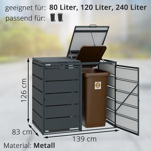 Produktbild für Mülltonnenbox MBOX24 Classic, Metall