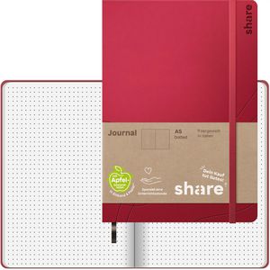 Notizbuch share 4-0014002, Upcycling, rot, A5