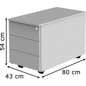 Produktbild für Rollcontainer Kerkmann Move, 54711, aus Holz, lichtgrau