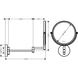 Produktbild für Kosmetikspiegel hansgrohe Logis Universal 73561000, verchromt