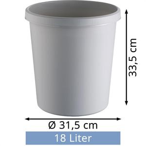 Produktbild für Papierkorb Helit H6105887, the german, mittelgrau