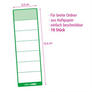 Produktbild für Rückenschilder itenga 33105856, grün