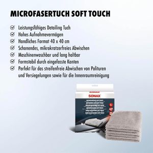 Produktbild für Poliertuch Sonax 04510000, MicrofaserTuch soft touch, 40x40 cm