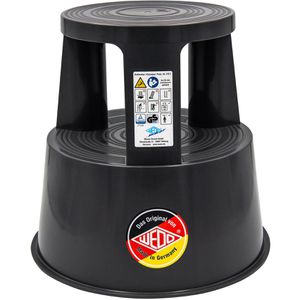 WEDO Rollhocker Step – Weiß, Geriffelte Fläche, Versenkbare Rollen (made In Germany)