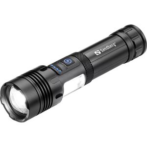 Produktbild für Taschenlampe Sandberg 421-08, schwarz, LED, aufladbar