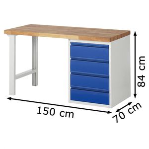 Produktbild für Werkbank Rau Basic 7509-1, blau
