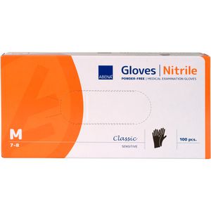 Produktbild für Einmalhandschuhe Abena Classic Sensitiv, schwarz, 100 Stück
