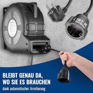Produktbild für Kabeltrommel Poppstar mit Aufrollautomatik, für innen