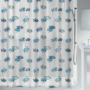 Produktbild für Duschvorhang Spirella Anti-Schimmel Hugo Blue, 180 x 200 cm