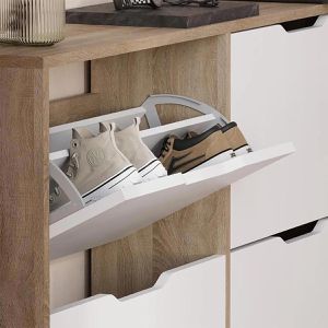 Produktbild für Schuhschrank Vicco Luca, sonoma eiche / weiß