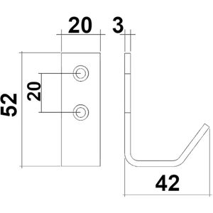 Produktbild für Kleiderhaken SO-TECH Alba, 108172, kurz, aus Edelstahl