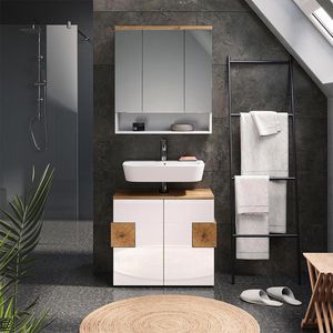 Produktbild für Spiegelschrank Vicco Eden, weiß hochglanz