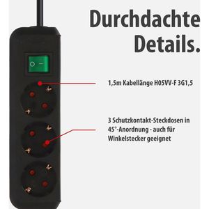 Produktbild für Steckdosenleiste Brennenstuhl Eco-Line, 3m Kabel