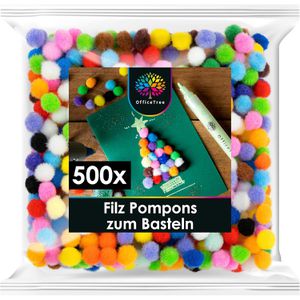 Pompons OfficeTree 110, farbig sortiert
