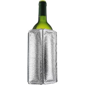 Vacu-Vin Flaschenkühler 38803606 Weinkühler Silber, Flexible Kühlmanschette, Aktivkühler, 0,75 - 1,0 l