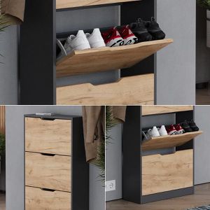 Produktbild für Schuhschrank Vicco Luca, anthrazit / eiche