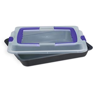Produktbild für Backblech Relaxdays 10047952-45 3in1 blau/schwarz Carbon-Stahl
