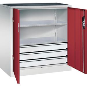 Werkzeugschrank CP-Möbel 8821-5035, aus Metall, grau / rot