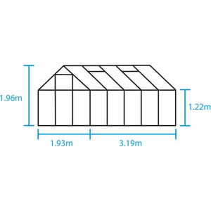 Produktbild für Gewächshaus Halls Popular 106, 6,2 m² Fläche