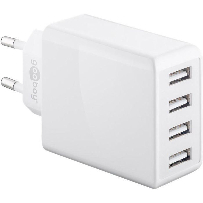 Goobay USB-Ladegerät 44962, 30W, 3A, weiß, 4x USB A, 4 Port – Böttcher AG