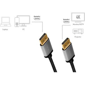 Produktbild für Displayport-Kabel LogiLink CDA0100, 4K UHD, DP 1.2