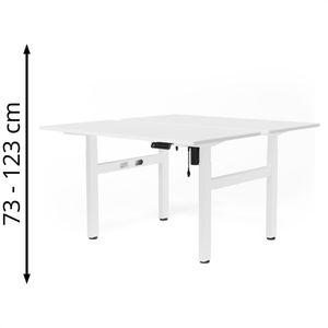 Schreibtisch FlexiSpot EH1W, Doppelarbeitsplatz, weiß / weiß