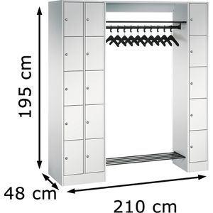 Produktbild für Schließfachschrank CP-Möbel Serie 8070, lichtgrau