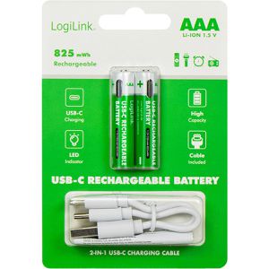 Produktbild für Akku LogiLink LR03RCB2, 1,5 V, 550 mAh