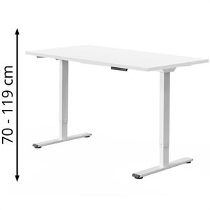 Produktbild für Schreibtisch FlexiSpot E1W Pro, weiß / weiß