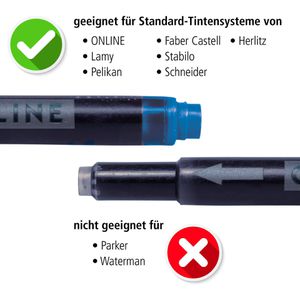 Produktbild für Füllerpatronen Online 81626 Vorteilspack, blau