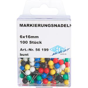 Produktbild für Markierungsnadeln Wedo 56199, farbig sortiert