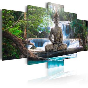 Wandbild Artgeist Buddha & Wasserfall