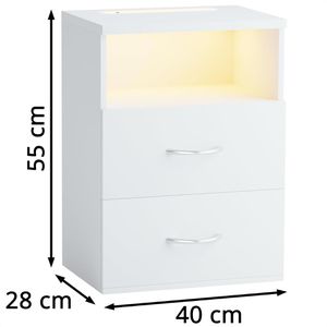 Produktbild für Nachttisch CASARIA Jamie, 109674, weiß, 2er Set