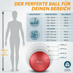 Produktbild für Gymnastikball Tresko Anti-Burst, mit Luftpumpe