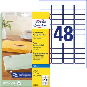 Adressetiketten Zweckform J4720-25, transparent