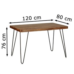Produktbild für Esstisch Wohnling WL1.501, Sheesham-Massivholz